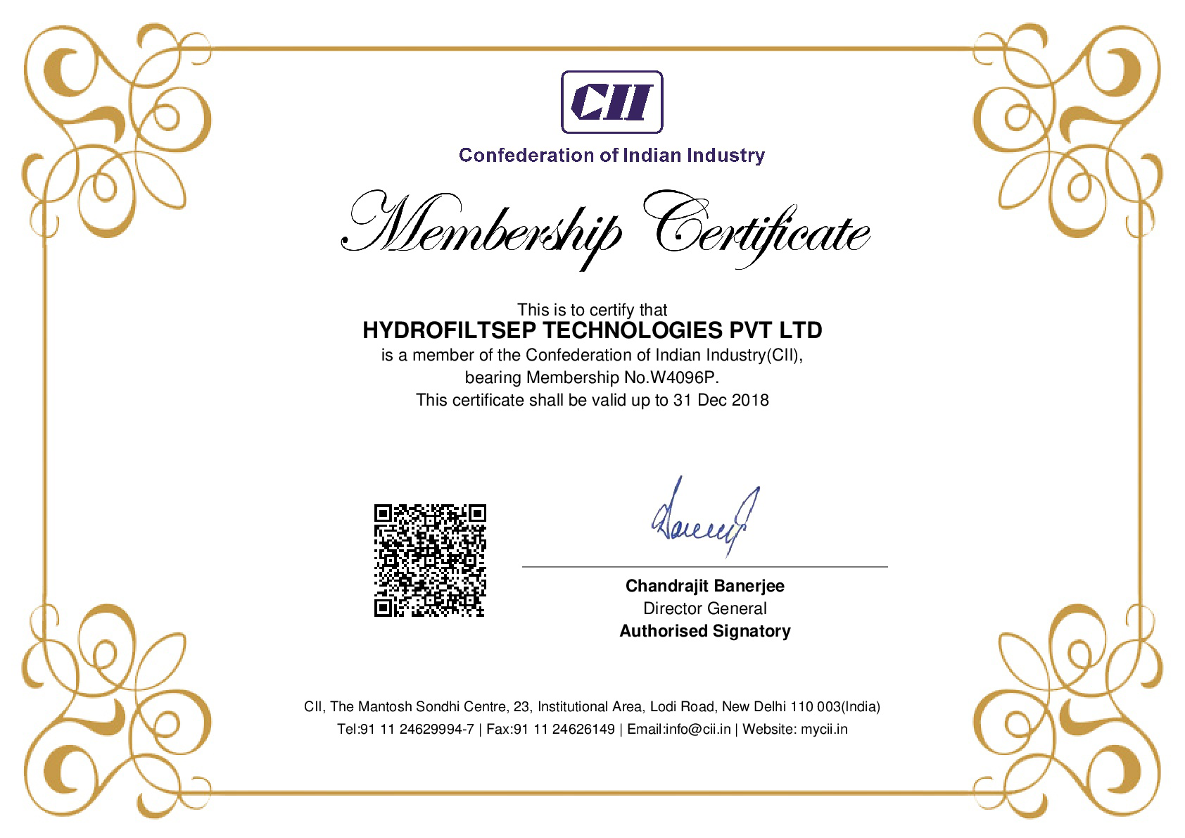 CII MEMBERSHIP CERTIFICATE